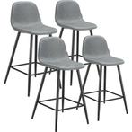 tectake Barkruk Willow met rugleuning, gestoffeerd - Set van, Verzenden, Nieuw