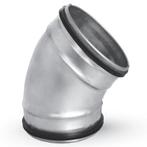 Bocht 45º met rubberdichting - geperst - Ø 125mm, Doe-het-zelf en Bouw, Ventilatie en Afzuiging, Verzenden, Nieuw