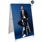 Stoepbord | SEG™ | Zilvergrijs | Textielprint (2x 610x914), Verzenden, Nieuw in verpakking