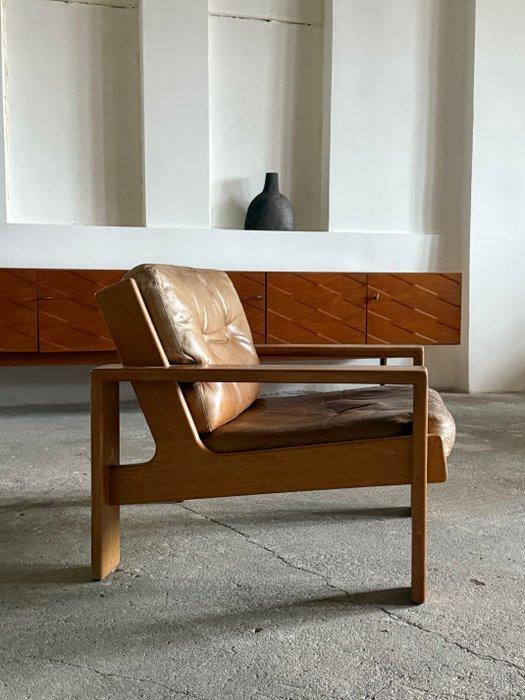 Asko - Esko Pajamies - Fauteuil - Bonanza - Eik, Leder, Antiek en Kunst, Antiek | Meubels | Stoelen en Sofa's