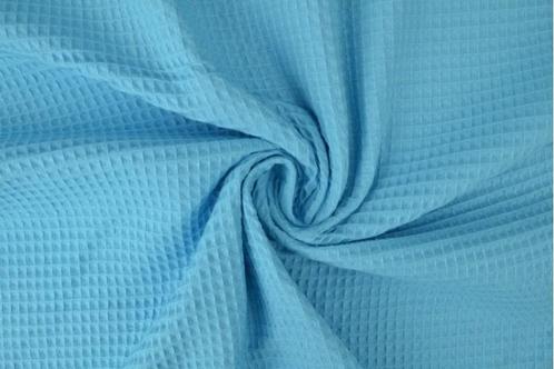 10 meter wafelstof - Aqua blauw - 150cm breed, Hobby en Vrije tijd, Stoffen en Lappen, 120 cm of meer, 200 cm of meer, Blauw, Nieuw
