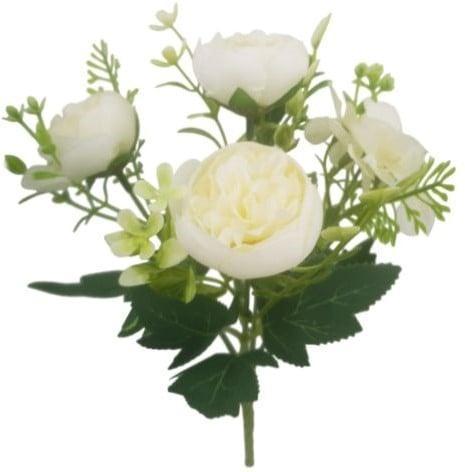 Boeketje ranonkel hortensia hydrangea en besjes roomwit, Huis en Inrichting, Woonaccessoires | Kunstplanten en Kunstbloemen, Nieuw