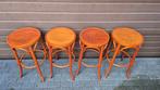 Kruk - Hout - Vier bugholz hockers, Antiek en Kunst