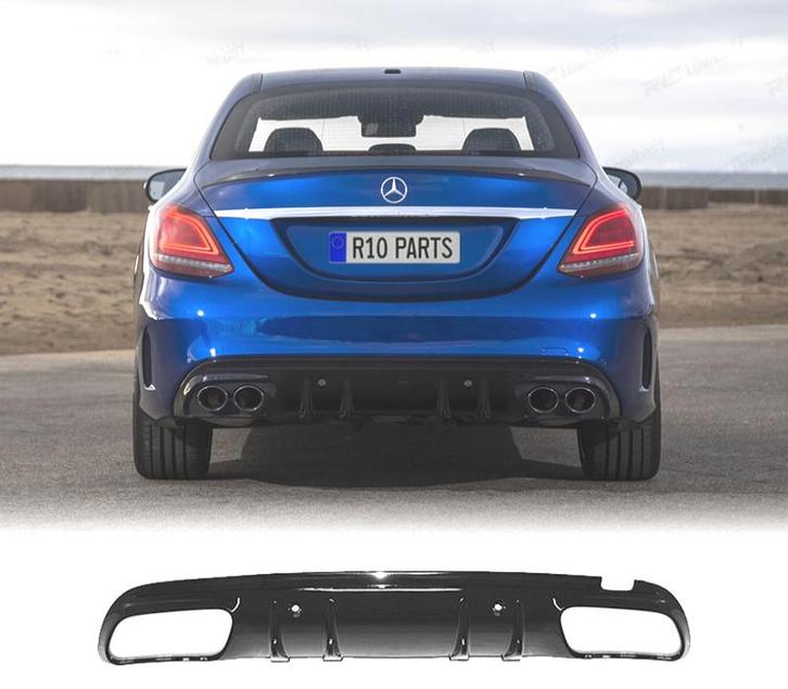 Diffuseur Pour Mercedes Classe C W205 18-21 Noir Look Amg, Auto-onderdelen, Carrosserie, Verzenden
