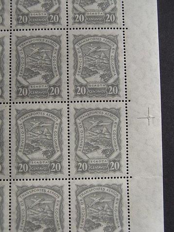 Colombia 1923 - Scadta Michel 32a op volledige vel. Duits, Gestempeld