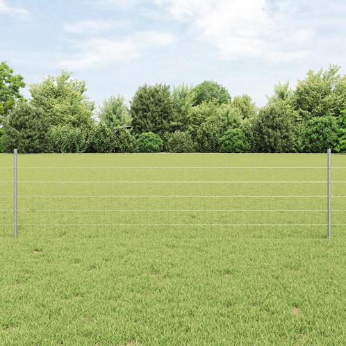 vidaXL Euro Fence met 11 U-Palen Zilver 0,6x25 m Staal, Tuin en Terras, Tuinhekken en Hekwerk, Nieuw, Verzenden