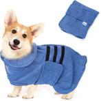 Hondenbadjas - Badjas hond - Ruglengte 50 cm - M - Blauw - N, Verzenden, Nieuw