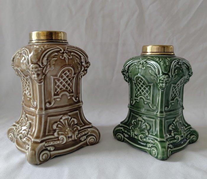 Dans le gout de Théodore Deck - Petroleumlamp (2) - 2, Antiek en Kunst, Curiosa en Brocante