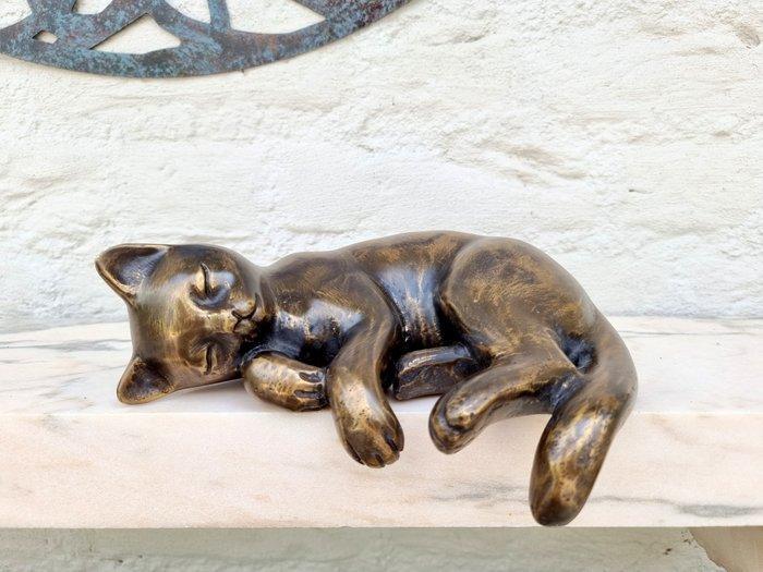 Sleeping kitten - Figurine - A sleeping kitten - Bronze, Antiquités & Art, Art | Objets design