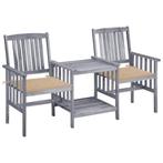 vidaXL Chaises de jardin avec table à thé et coussins, Verzenden, Neuf