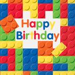 Lego Servetten Happy Birthday 33cm 16st, Hobby & Loisirs créatifs, Articles de fête, Verzenden
