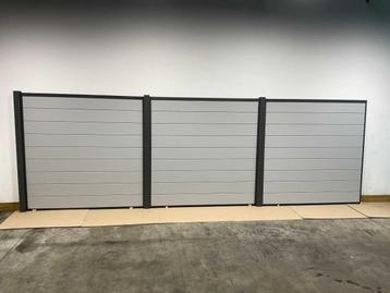 Veiling - Aluminium schutting - Lichtgrijs - 1907x181 cm beschikbaar voor biedingen