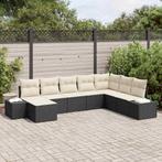 vidaXL Tuinbank Set met kussen 8 pcs Poly rattan, Tuin en Terras, Verzenden, Nieuw