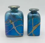 German Glass Vases Petrol Colors 1970s - Vaas (2)  - Glas