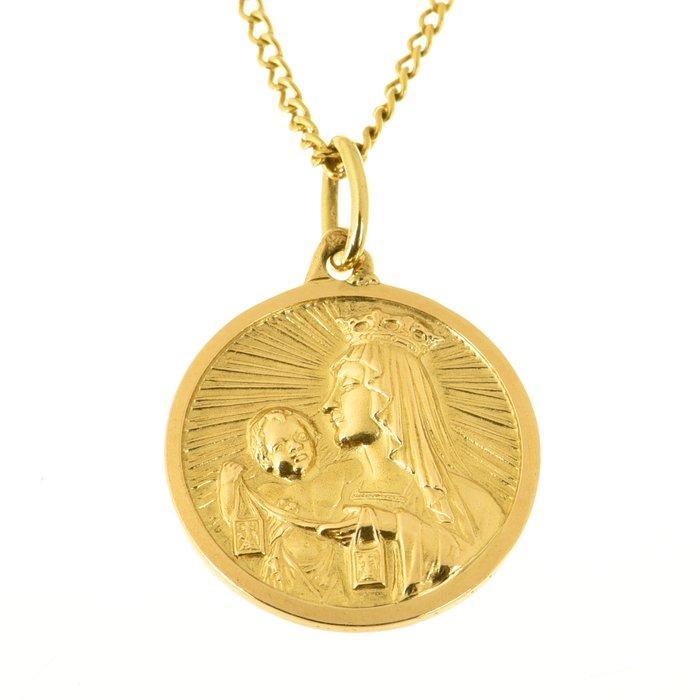 Ketting met hanger - 18 karaat Geel goud, Handtassen en Accessoires, Antieke sieraden