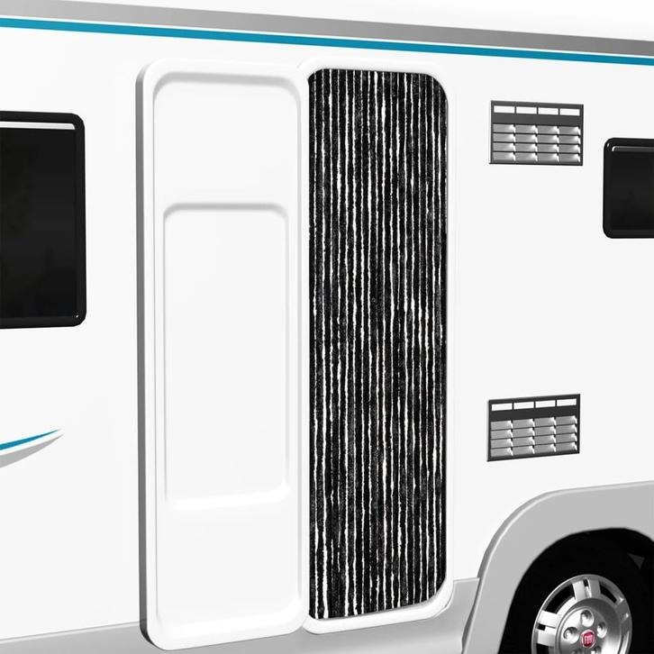 vidaXL Vliegengordijn 56x200 cm chenille antraciet, Doe-het-zelf en Bouw, Deuren en Vliegenramen, Nieuw, Verzenden