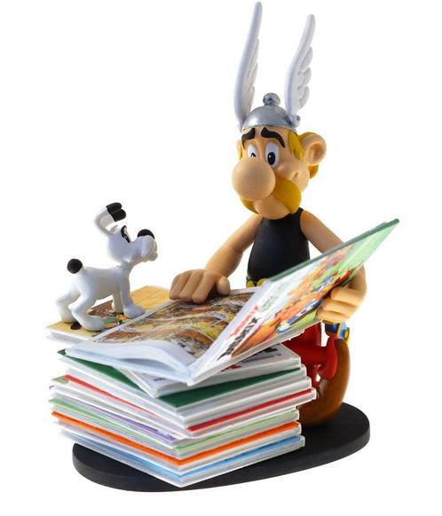 Asterix met Stapel Strips Beeld 23 cm, Verzamelen, Stripfiguren, Ophalen of Verzenden