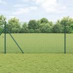 vidaXL Hek met Palen Groen 1 x 100 m Staal, Verzenden, Nieuw