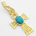 Hanger - 18 karaat Geel goud Turquoise