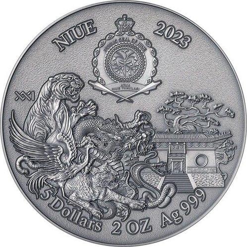 Niue. 5 Dollars 2023 Shaolin Kung Fu Dragon Martial Arts, Postzegels en Munten, Munten | Europa | Niet-Euromunten