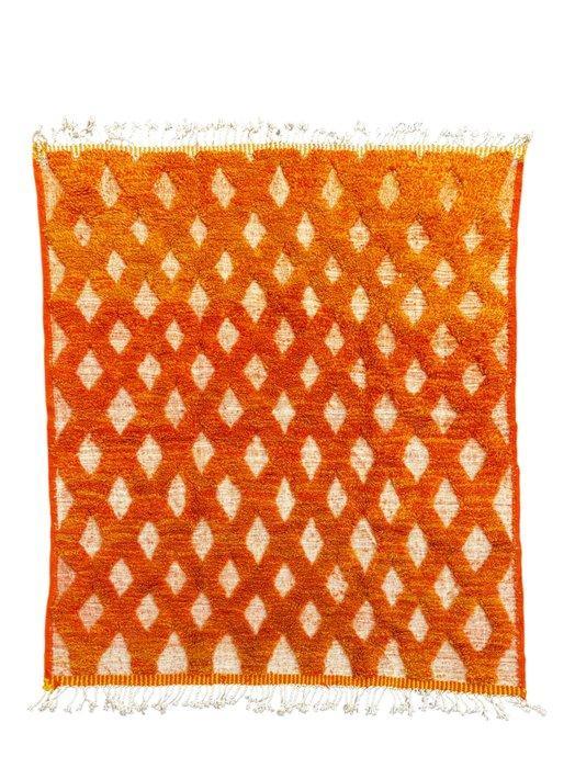 Marokkaans oranje Mrirt wolkleed, authentiek Marokkaans, Huis en Inrichting, Stoffering | Tapijten en Vloerkleden