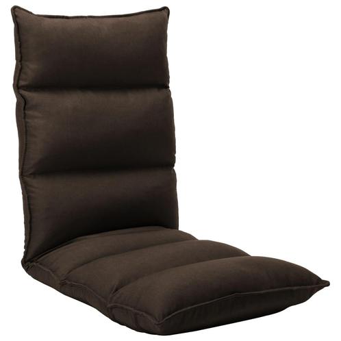 vidaXL Vloerstoel inklapbaar stof bruin, Maison & Meubles, Chaises, Envoi