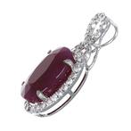 Hanger - 14 karaat Witgoud - 9.45ct. tw. Robijn - Diamant