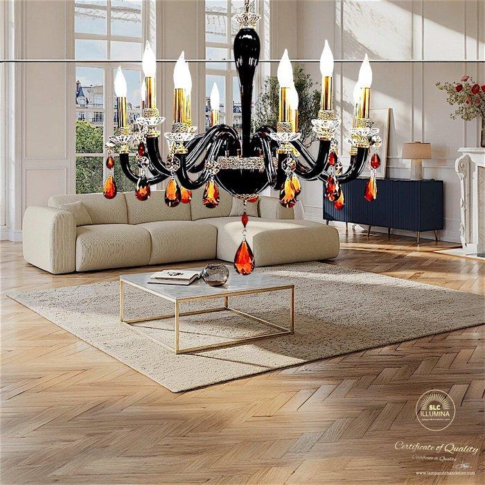 SLC Illumina - MG - Kroonluchter - Kristal - IriseBlack 9L, Antiquités & Art, Art | Objets design