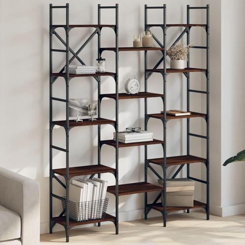 vidaXL Boekenkast 127,5x28,5x172,5 cm bewerkt hout bruin, Huis en Inrichting, Kasten | Boekenkasten, Nieuw, Verzenden