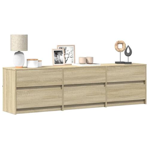 vidaXL Tv-meubel met LED 180x34x50 cm bewerkt hout sonoma, Huis en Inrichting, Kasten |Televisiemeubels, Nieuw, Verzenden