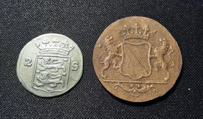 Nederland. Nederland, West Frisia en VOC Utrecht. Dubbele, Postzegels en Munten, Munten | Nederland