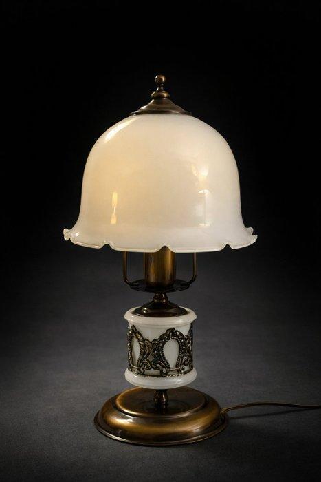 Lampe de table - Opaline - Abat-jour en verre opalin, Antiquités & Art, Curiosités & Brocante