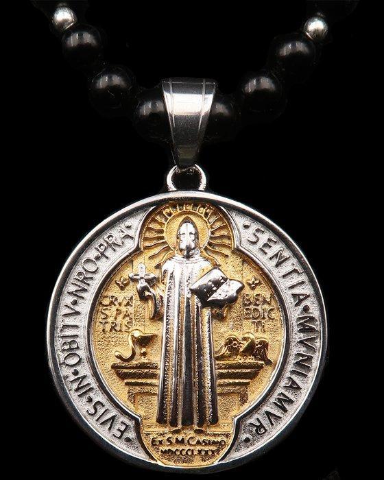 Collier d’Exorcisme–Croix de Saint Benoît & Obsidienne Noire, Antiek en Kunst, Antiek | Boeken en Manuscripten