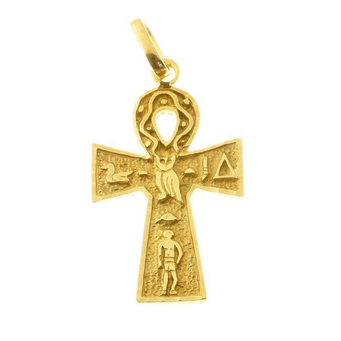 Kruishanger - 18 karaat Geel goud, Handtassen en Accessoires, Antieke sieraden