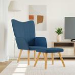vidaXL Relaxstoel met voetenbank stof blauw, Verzenden, Nieuw
