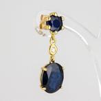 Oorbellen - 18 karaat Geel goud - 4.86ct. tw. Saffier -, Nieuw