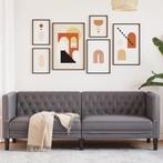 vidaXL Driezitsbank Chesterfield-stijl kunstleer grijs, Verzenden, Nieuw