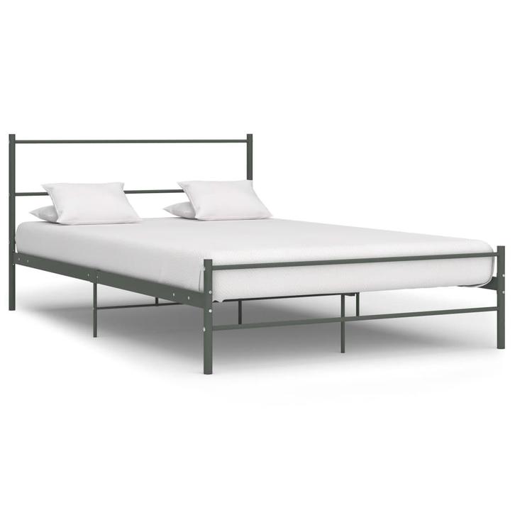 vidaXL Bedframe metaal grijs 160x200 cm, Huis en Inrichting, Slaapkamer | Bedden, Nieuw, Verzenden