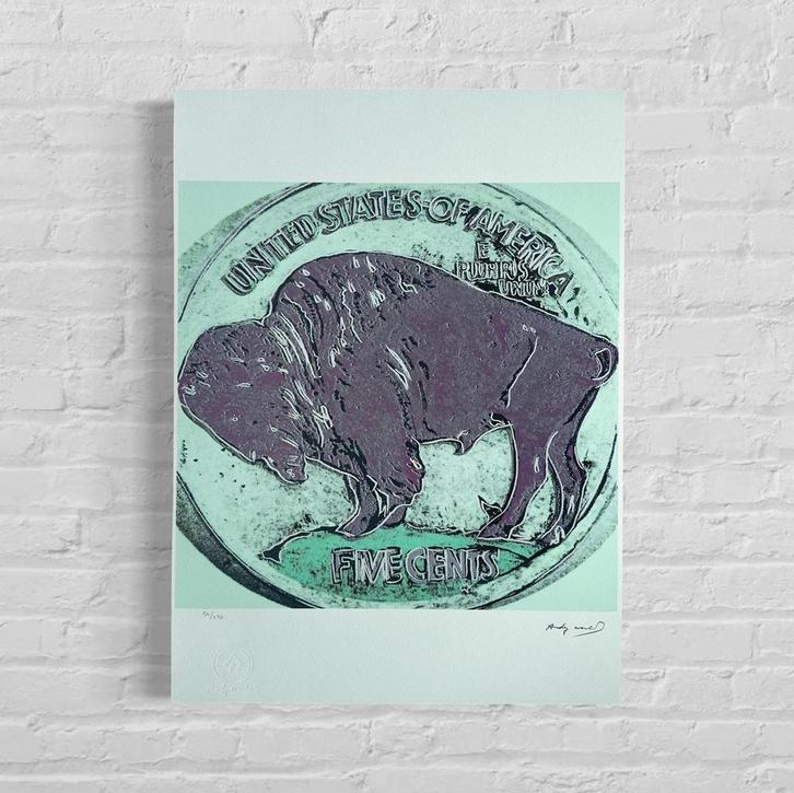 Genummerde Editie ANDY WARHOL Buffalo Nickel Five Cent, Antiek en Kunst, Kunst | Litho's en Zeefdrukken, Verzenden