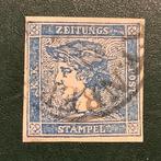 Oostenrijk 1853 - Blauwe Mercur type II met goede marges -, Gestempeld