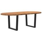 vidaXL Eettafel 220x100x74 cm ovaal massief eikenhout, Huis en Inrichting, Verzenden, Nieuw