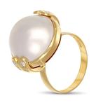 Ring - 18 karaat Geel goud - 0.16ct. tw. Diamant, Nieuw