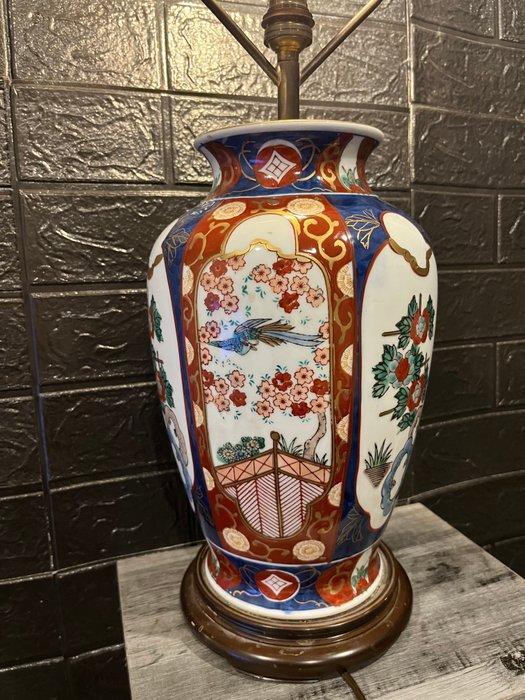 Tafellamp - Porselein, Hout, Messing, Metaal - gedecoreerd, Antiek en Kunst, Curiosa en Brocante