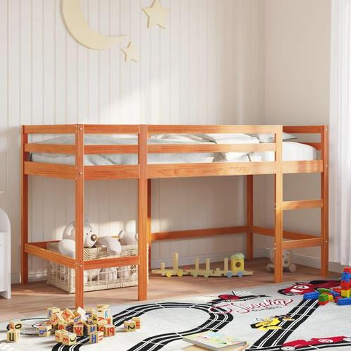 vidaXL Kinderhoogslaper met ladder 90x200 cm massief, Huis en Inrichting, Slaapkamer | Bedden, Nieuw, Verzenden