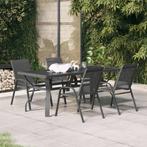vidaXL 5-delige Tuinset grijs en zwart, Tuin en Terras, Verzenden, Nieuw, Tuinset