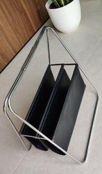 Tijdschriftenhouder - Leder, Verchroomd, Metaal - Vintage