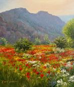 Emre Kinali - Colorful Flowers, Antiek en Kunst