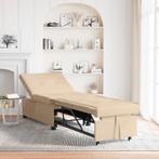 vidaXL 3-in-1 slaapbank in crèmekleurige stof, Huis en Inrichting, Verzenden, Nieuw