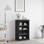 vidaXL Dressoir Zwart Eiken 60.5 x 37 x 100 cm Bewerkt hout, Huis en Inrichting, Kasten | Dressoirs, Verzenden, Nieuw