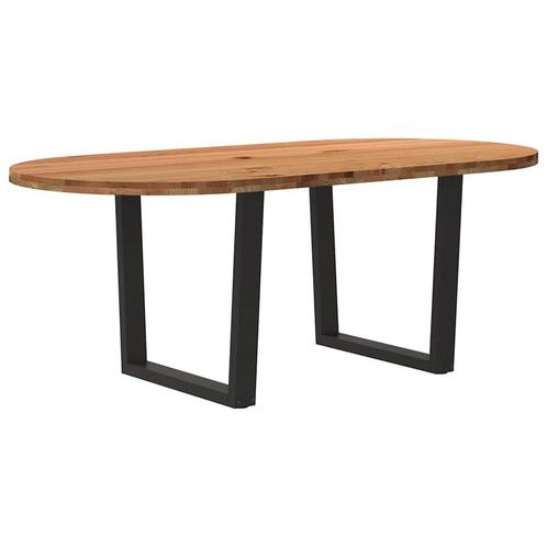vidaXL Eettafel 200x100x74 cm ovaal massief eikenhout, Huis en Inrichting, Tafels | Eettafels, Nieuw, Verzenden